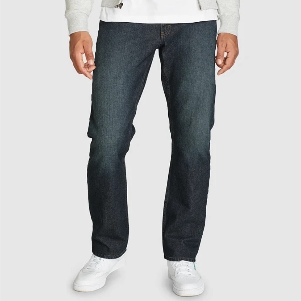 Eddie Bauer Straight Fit Heritage Blue Dark Blue Denim Jeans 38 x 32